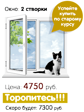 пластиковое окно 2 створки
